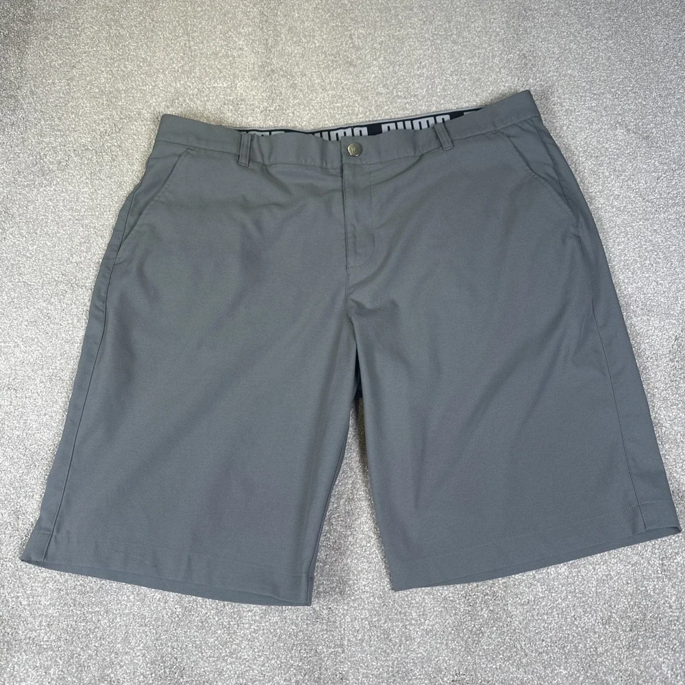 Puma Golf Men's gray marled flat front shorts 40 Waist Performance‎ Sports 10
